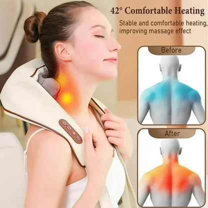 PORTABLE SHIATSU MASSAGER WITH HEAT – INSTANT RELIEF